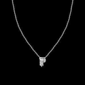 Crystal & Silvertone with Swarovski Alphabet Personalized Necklace -18" Letter-P